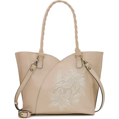 Patricia Nash Marion Embossed Leather Tote Bag In White