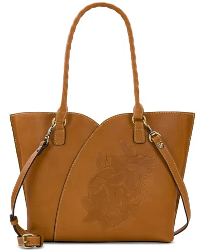 Patricia Nash Marion Large Leather Tote In Hazelnut