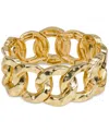 Patricia Nash Matte Hammered Link Stretch Bracelet In Gold
