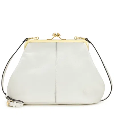 Patricia Nash Medium Sofia Kisslock Leather Bag In White