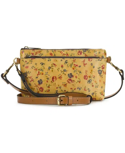 Patricia Nash Mignon Small Leather Wristlet Crossbody Handbag In Yellow