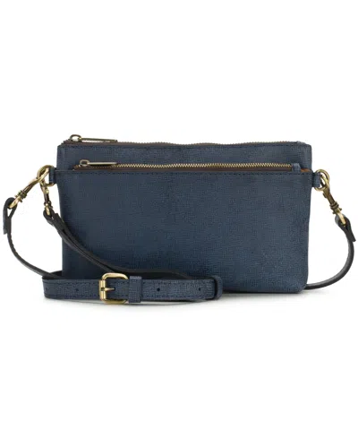 Patricia Nash Mignon Small Leather Wristlet Crossbody Handbag In Blue