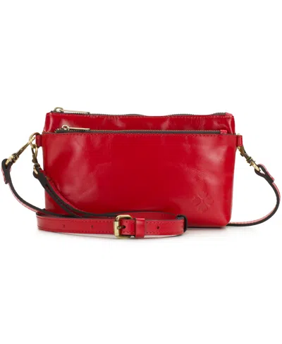 Patricia Nash Mignon Small Leather Wristlet Crossbody Handbag In Red