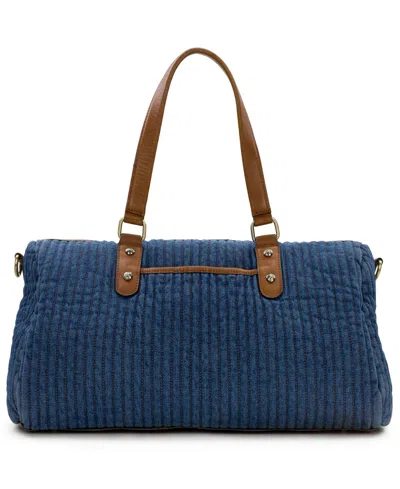 Patricia Nash Milano Extra-large Weekender Duffel Satchel Handbag In Quilted Denim
