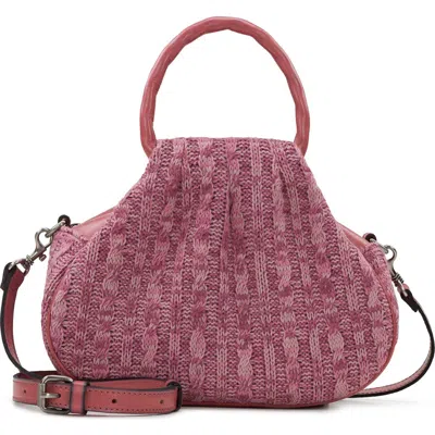 Patricia Nash Milburn Cable Knit Bucket Bag In Old Rose