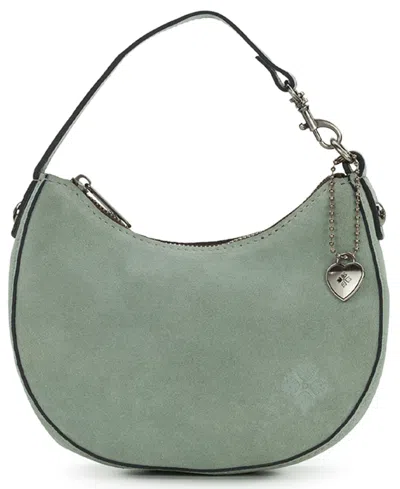 Patricia Nash Morgana Suede Mini Heart Charm Shoulder Handbag In Nordic Blue