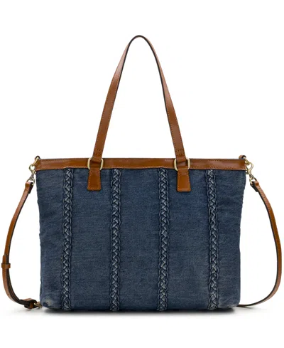 Patricia Nash Nadine Medium Denim Crossbody Tote Bag In Blue