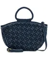 Patricia Nash Ossi Medium Woven Denim Satchel In Denim