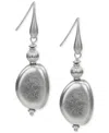 Patricia Nash Oval Drop Wire Earrings In Metallic