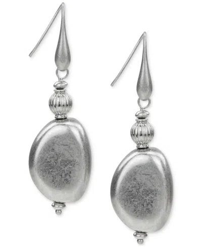 Patricia Nash Oval Drop Wire Earrings In Metallic