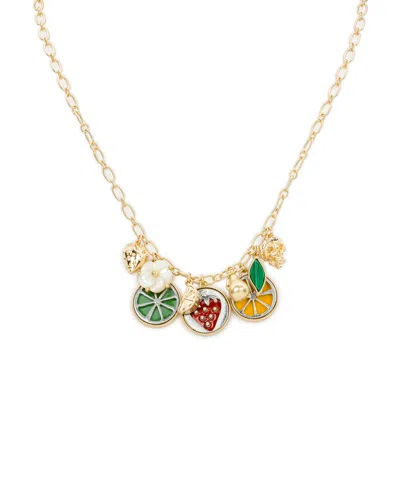 Patricia Nash Patrica Nash Gold-tone Plated Single Charm Necklace In Orange