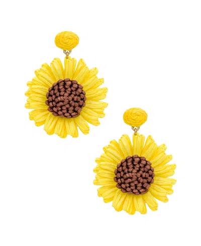 Patricia Nash Patrica Nash Gold-tone Plated Sunflower Earrings In Pattern