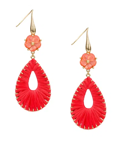 Patricia Nash Patrica Nash Gold-tone Plated Teardrop Earrings In Pink