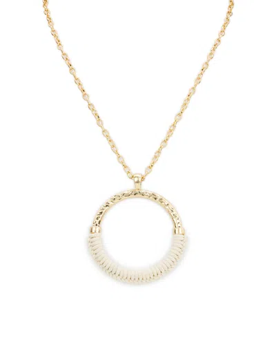 Patricia Nash Patrica Nash Gold-tone Plated Wrapped Ring Pendant Necklace In Pattern