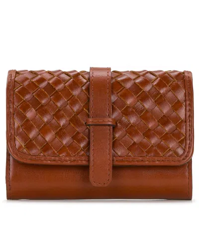 Patricia Nash Perla Trifold Leather Wallet In Brown