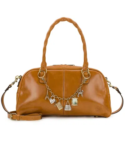 Patricia Nash Pomezia Large Leather Crossbody Satchel Bag In Brown