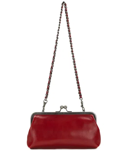 Patricia Nash Potenaz Mini Leather Detachable Chain Crossbody Clutch Handbag In Red
