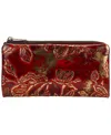 Patricia Nash Prassa Bark Leaves Textured Wallet In Red