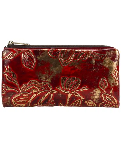 Patricia Nash Prassa Bark Leaves Textured Wallet In Red