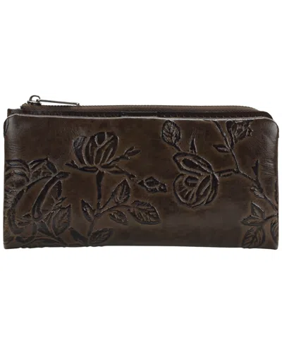 Patricia Nash Prassa Bark Leaves Textured Wallet In Brown