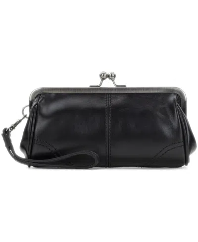 Patricia Nash Renna Small Leather Wristlet In Black