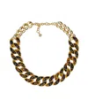 Patricia Nash Resin Tortoise Matte Gold-tone Graduated Link Necklace In Gold