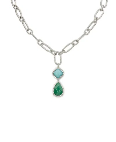 Patricia Nash Rhodium-plated Double Drop Necklace In Metallic