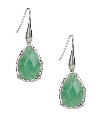 Patricia Nash Rhodium-plated Tear Drop Earrings In Green
