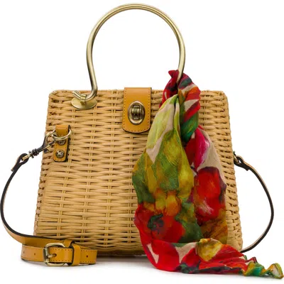 Patricia Nash Rodia Woven Rattan Satchel In Orange