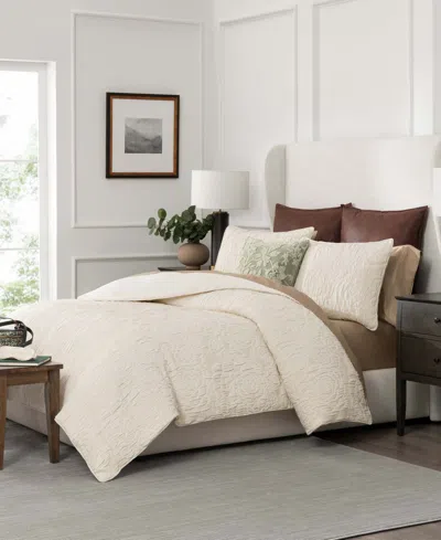 Patricia Nash Rose Embossed Comforter 3-pc. Set, Queen In Taupe