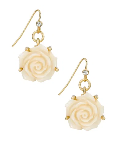 Patricia Nash Rose Garden Collection Gold Tone Dangle Earrings In Brown