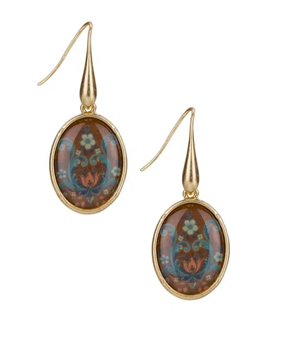 Patricia Nash Rosemailing Under Crystal Collection Oval Drop Earrings In Gold