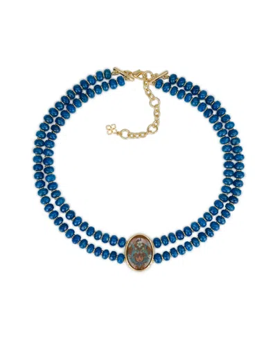 Patricia Nash Rosemailing Under Crystal Collection Strand Beaded Necklace In Gold