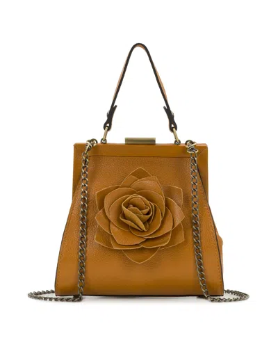 Patricia Nash Rugged Natural Grain Small Tiphanie Frame Shoulder Bag In Brown