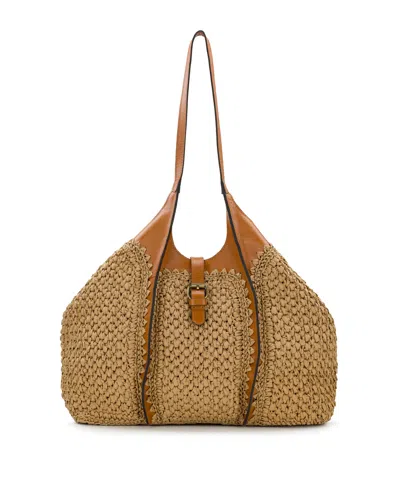 Patricia Nash Santorini Medium Woven Straw Satchel In Brown