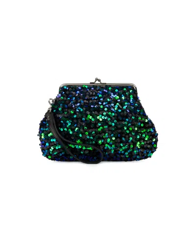 Patricia Nash Savena Payettes And Velvet Wristlet In Dark Green