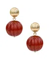 Patricia Nash Scalloped Bead Matte Gold-tone Drop Post Earrings In Gold