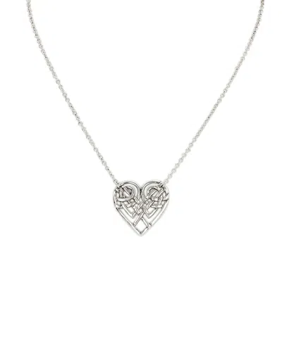 Patricia Nash Scandinavian Knot Collection Heart Necklace In Silver