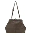 Patricia Nash Serafina Extra Large Leather Kisslock Bag In Brown
