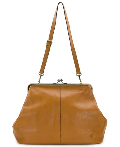 Patricia Nash Serafina Extra Large Leather Kisslock Bag In Brown