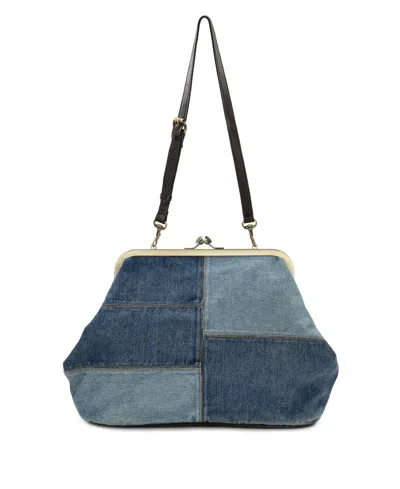Patricia Nash Serafina Extra-large Denim Frame Shoulder Handbag In Blue