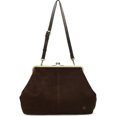 Patricia Nash Serafina Large Frame Leather Crossbody Bag In Chocolate