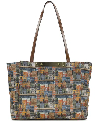 Patricia Nash Silvi Travel Large Laptop Tote Handbag In Homes Along The Coast