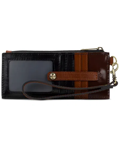 Patricia Nash Small Alanna Leather Wristlet Wallet In Black,brit