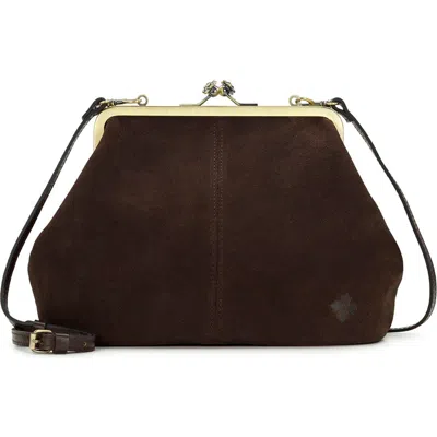 Patricia Nash Sofia Small Frame Leather Crossbody Bag In Chocolate