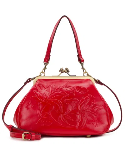 Patricia Nash Tabby Frame Floral Small Shoulder Bag In Red