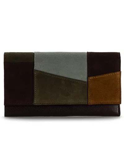 Patricia Nash Teressa Suede Patchwork Snap Wallet