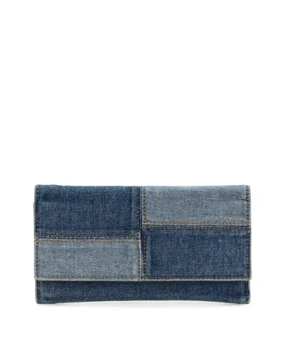 Patricia Nash Terresa Denim Patchwork Wallet In Blue