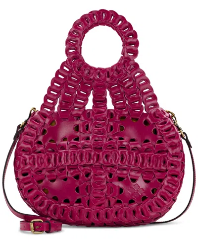 Patricia Nash Ticci Chain-link Leather Crossbody Bag In Burgundy