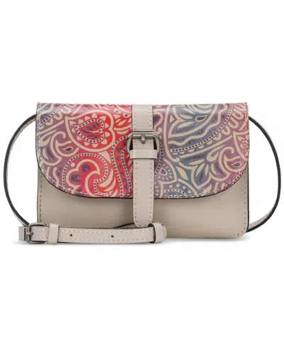 Patricia Nash Torri Small Leather Crossbody In Chalk White,greek Ombre